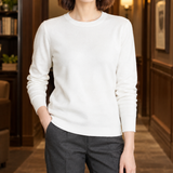 Severine Crew Neck Sweater - White