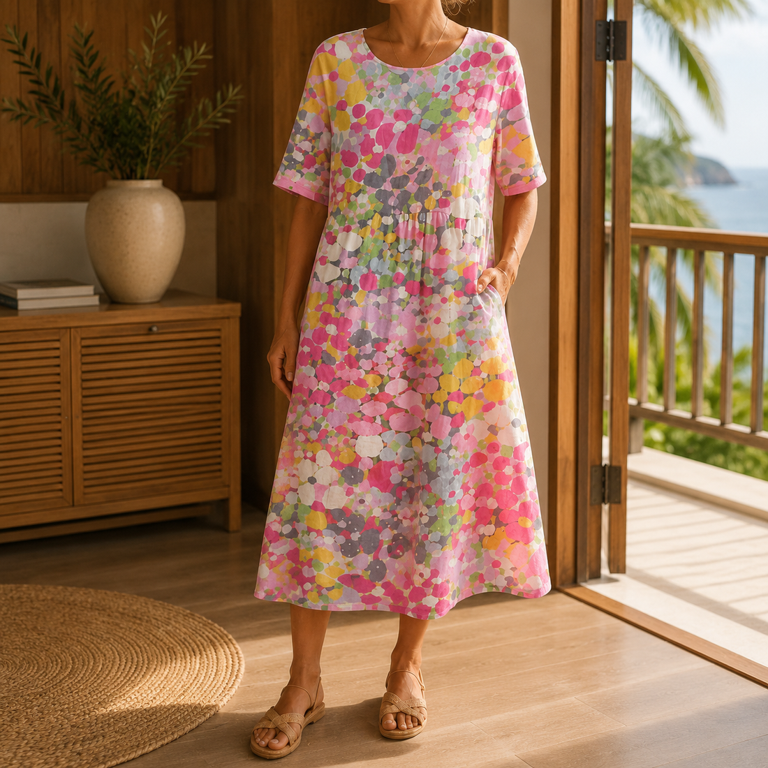 Esme-Rose A-Line Dress - Rose Pink