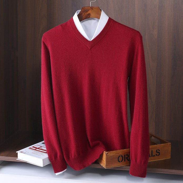 Valence V-Neck Sweater - Burgundy