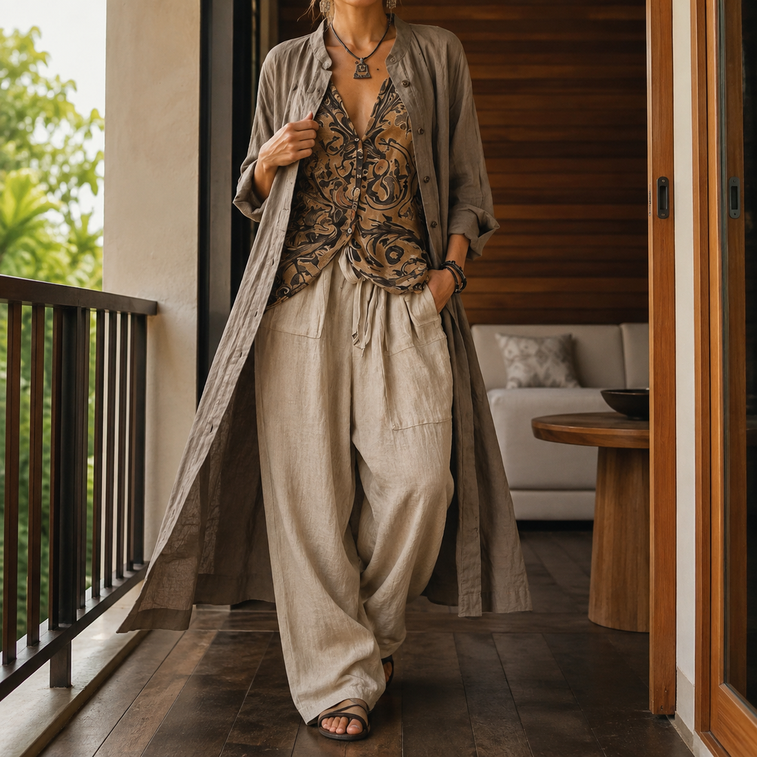 Valencia Flowing Set - Camel