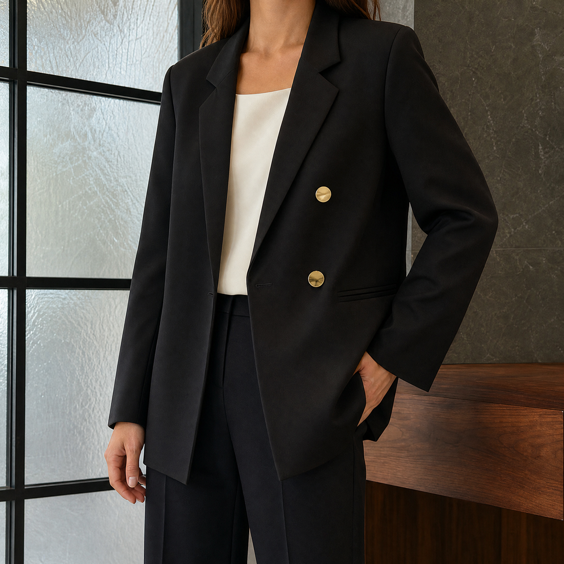Quintina-Mae Tailored Blazer - Black