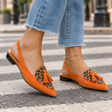 Rimini Tassel Slingbacks - Orange And Leopard