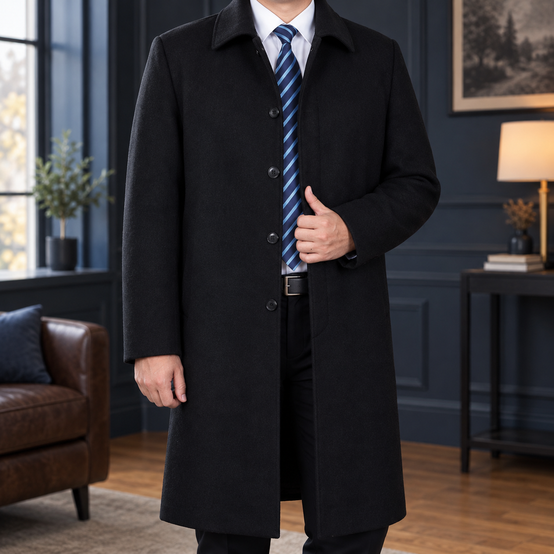Hudson Wool Coat - Black