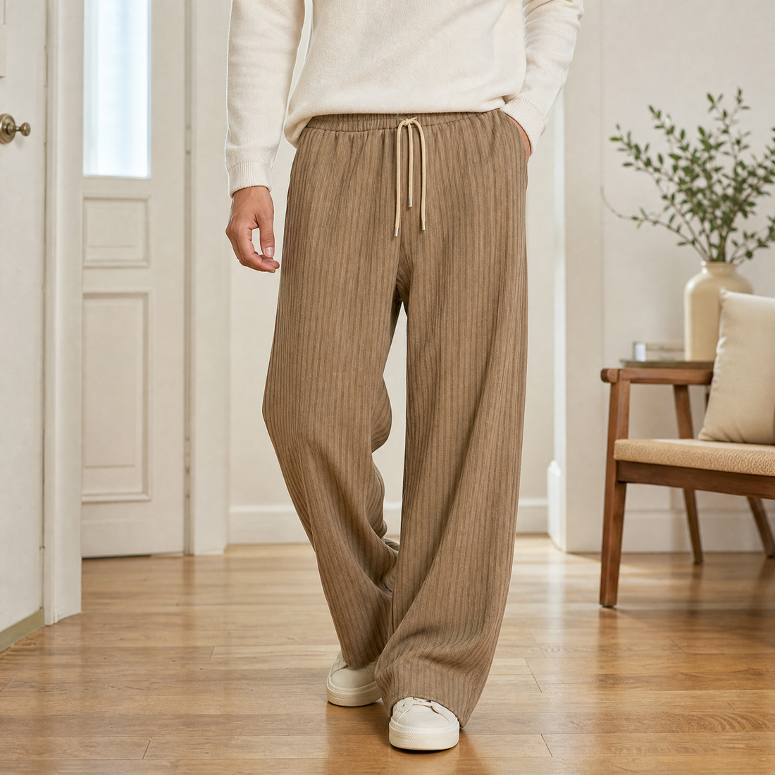 Dorian Wide Leg Pants - Khaki Yty