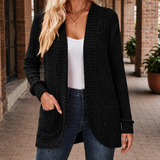 Grace-Kate Ribbed Cardigan - Black