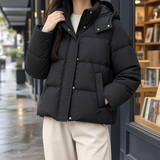 Eliza Hooded Puffer Jacket - Classic Black