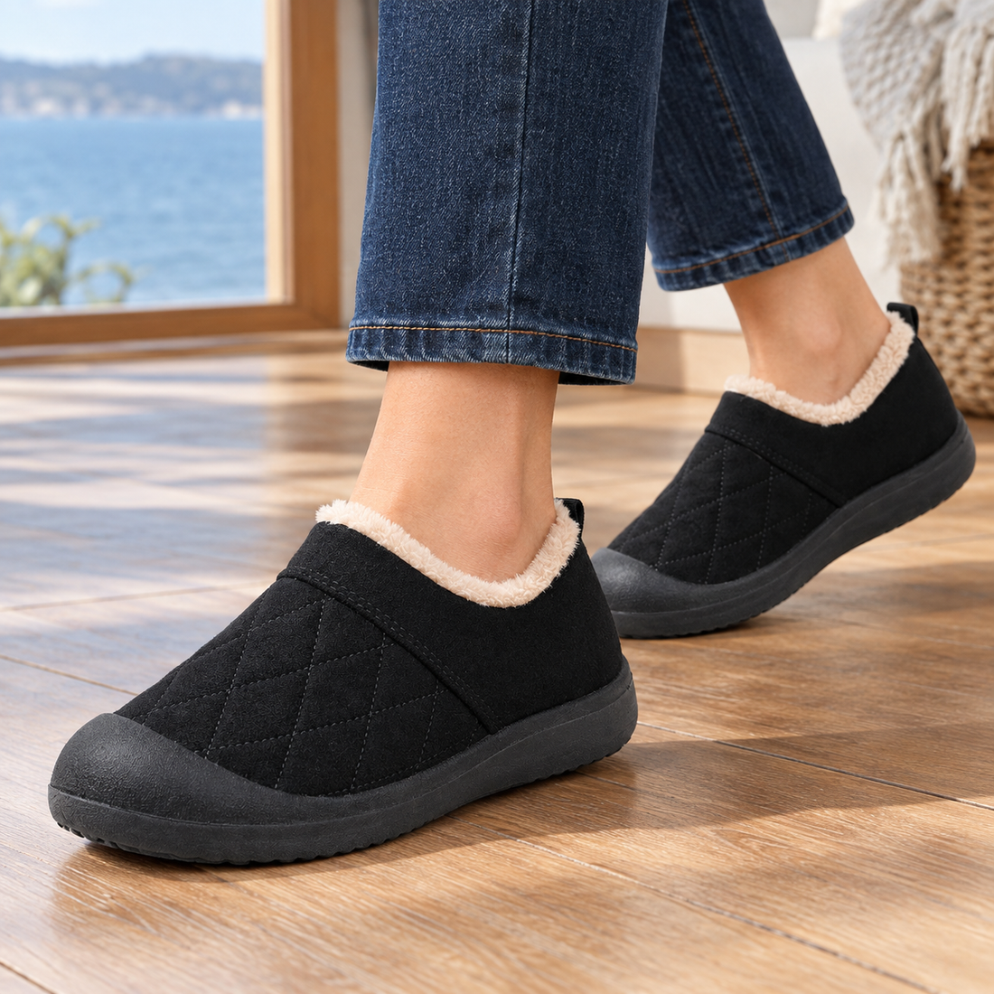 Sanguineti Quilted Shoes - Black