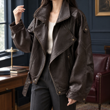 Sienna-Elise Moto Jacket - Brown