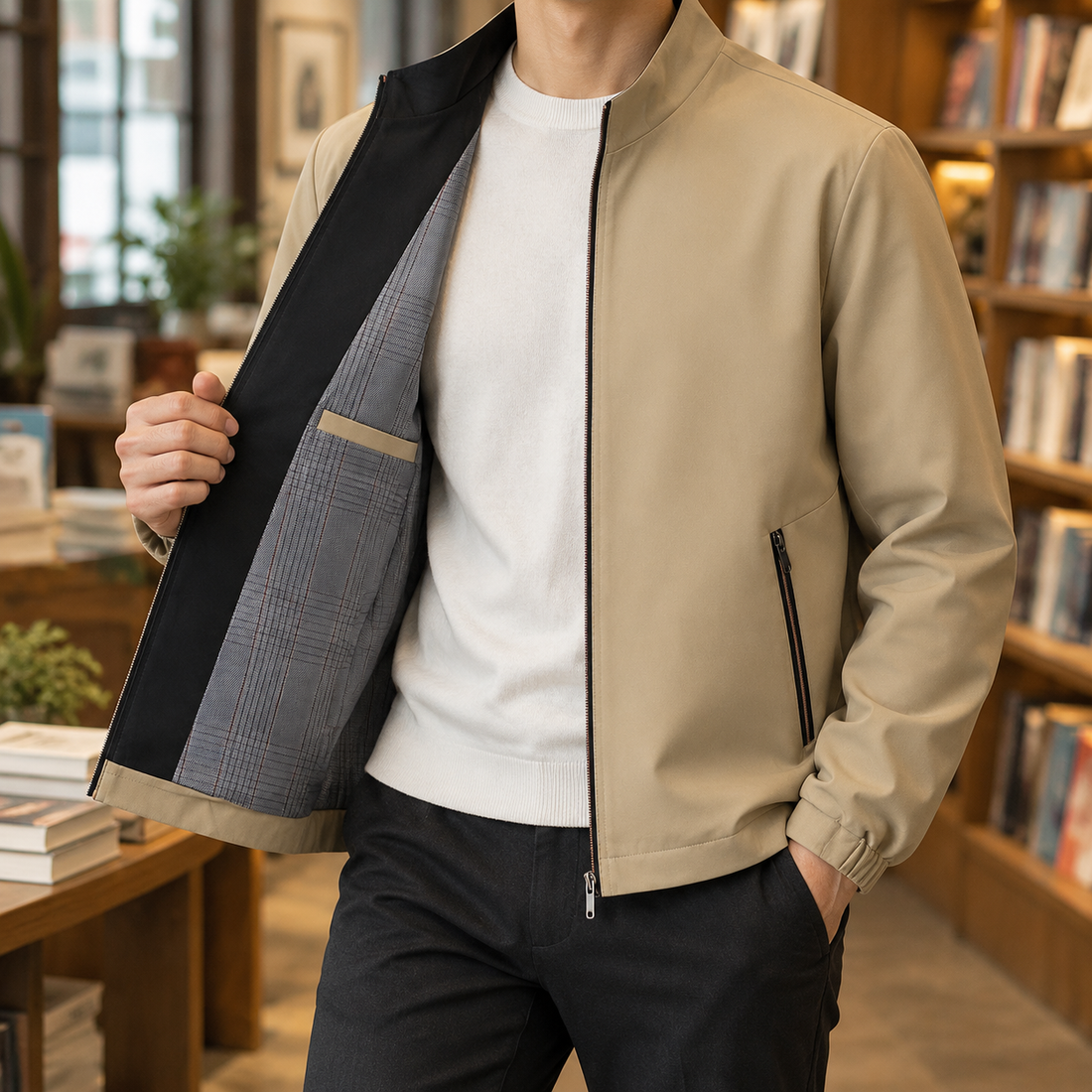Forrester Zip Jacket - Three Pocket Khaki