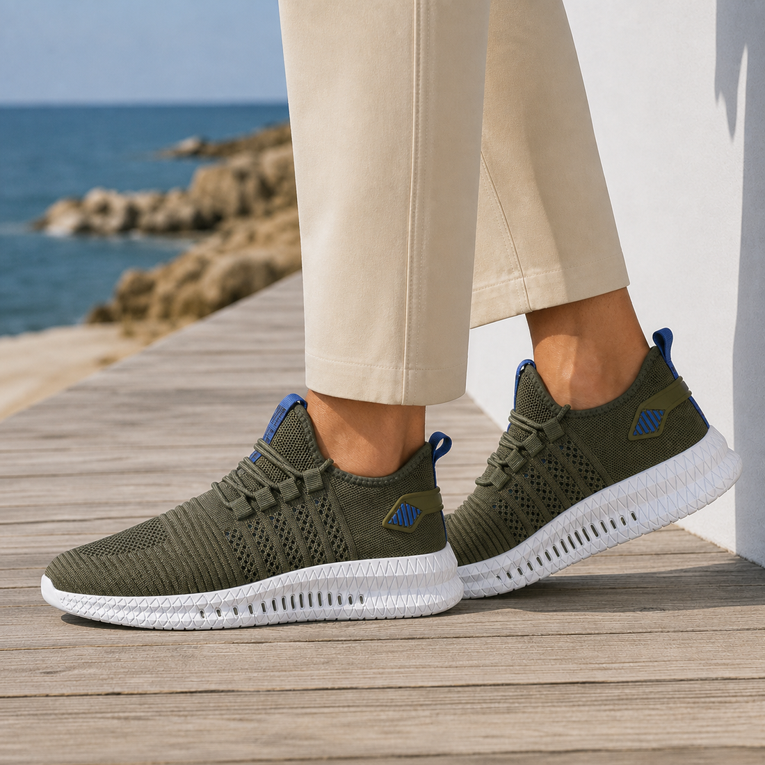 Santoro Knit Sneakers - Lead Alternate View