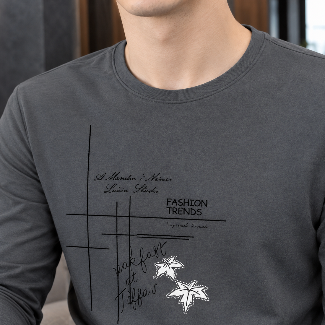Florian Crew Neck Top - Lead Product Detail
