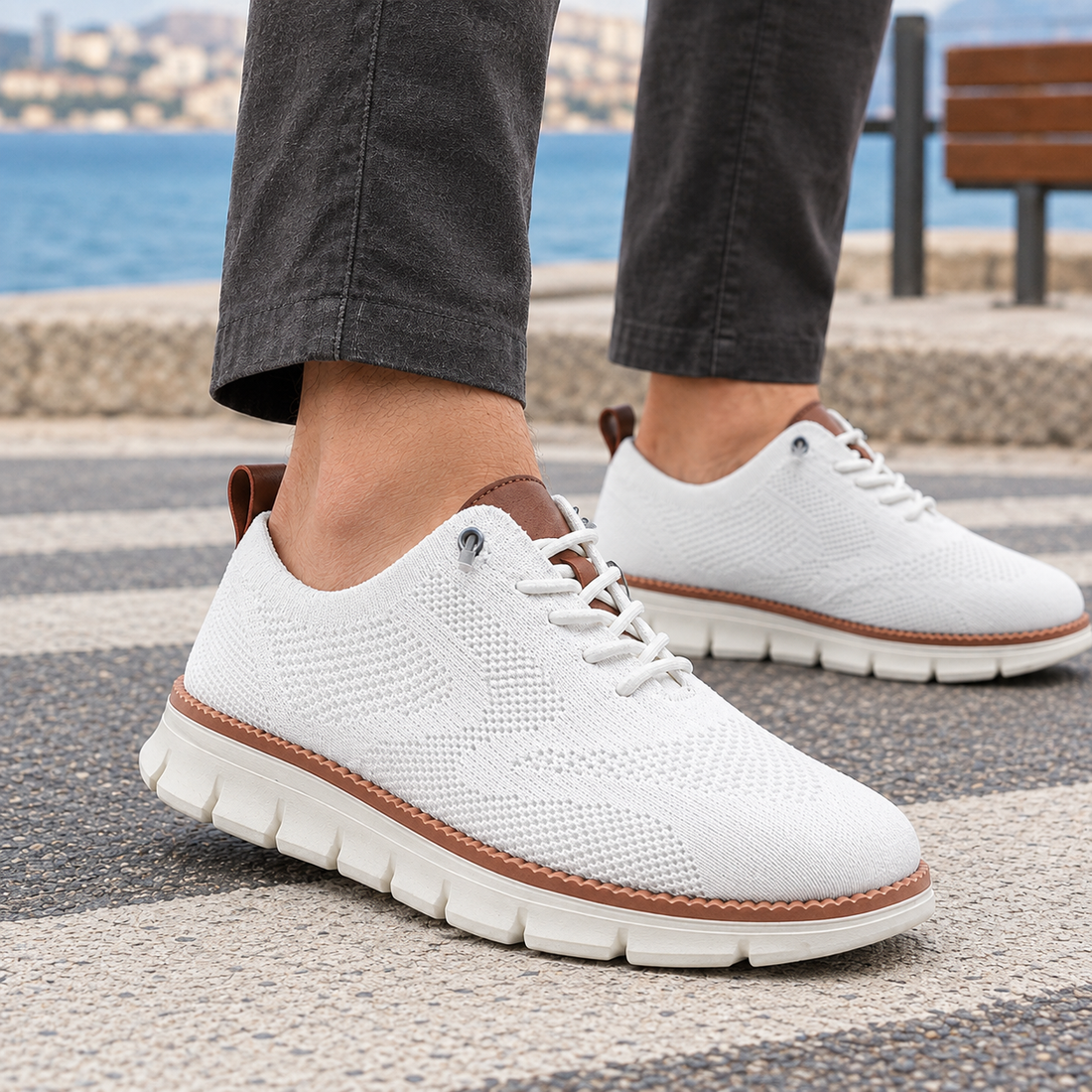 Fermo-Siena Knit Sneakers - Lead Product Detail