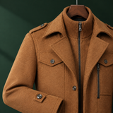 Cuthbert Double Collar Coat - Lead Product Detail