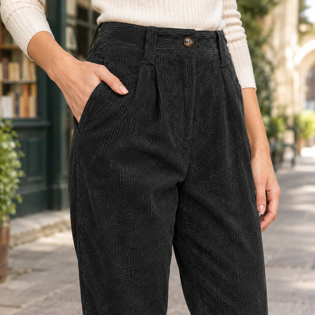 Alba-Hope Relaxed Corduroy Pants - Lead Product Detail