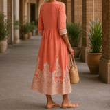 Madeleine Embroidered Midi Dress - Lead Alternate View
