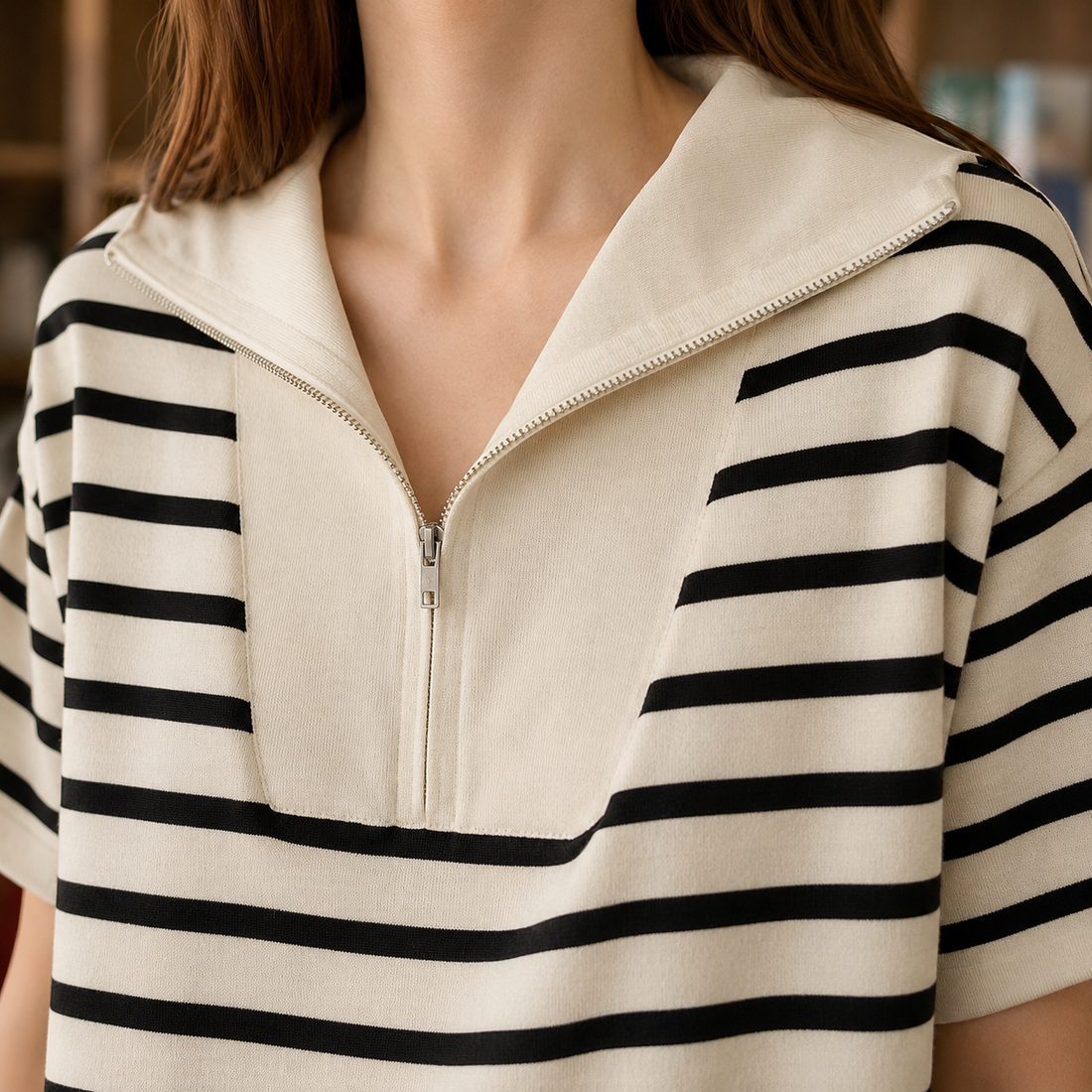 Noemie Striped Midi Dress - Lead Product Detail