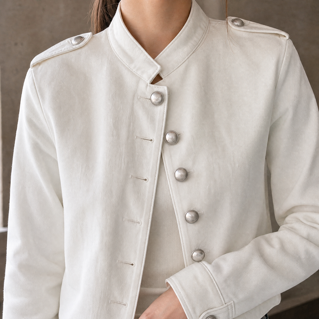 Evelina-Mae Military Jacket - Lead Product Detail