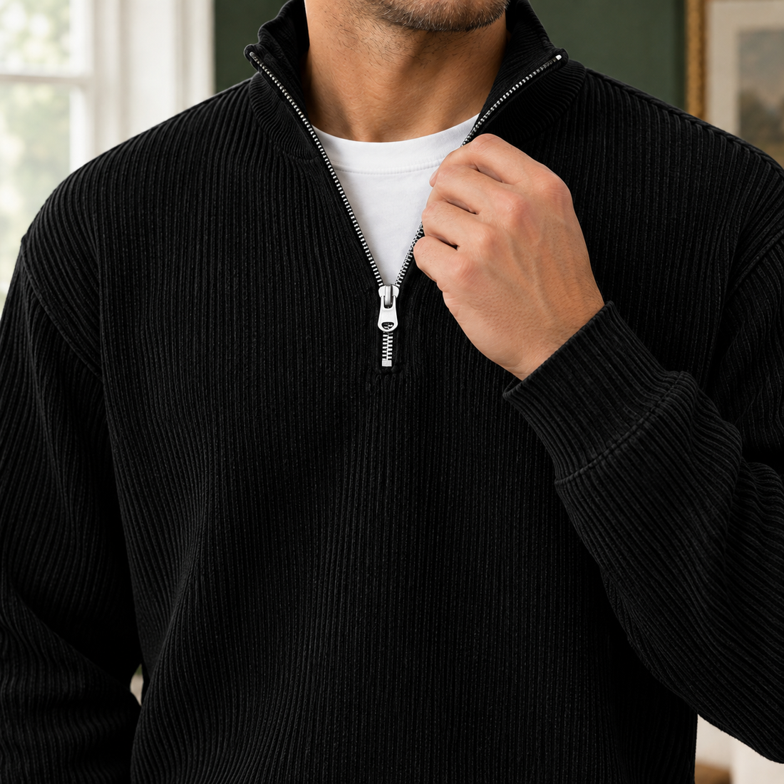 Blake Ribbed Pullover - Lead Product Detail