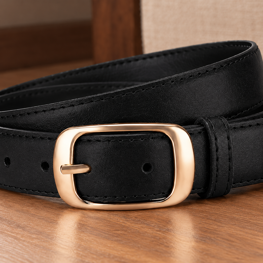 Poggio Gold Buckle Belt - Lead Product Detail