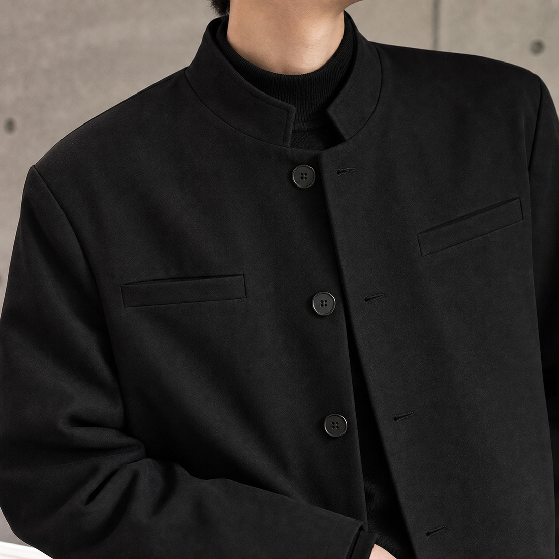 Knox Collarless Jacket - Lead Product Detail
