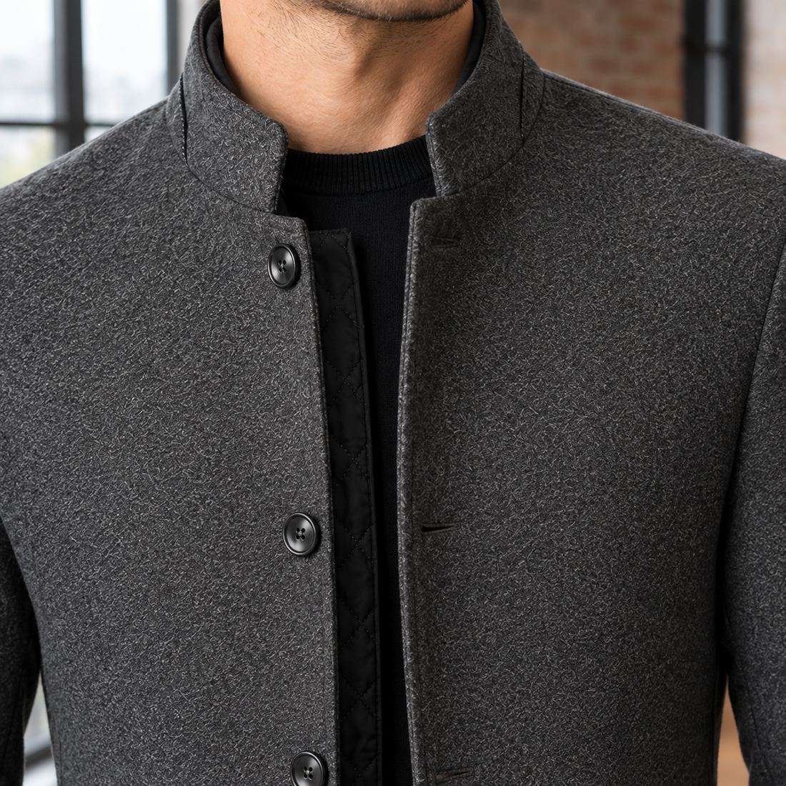 Oliver Stand Collar Jacket - Lead Product Detail