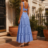 Amelie Eyelet Maxi Dress - Lead Alternate View