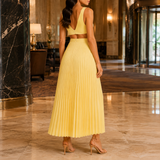 Clara-Jane Pleated Maxi Dress - Lead Alternate View