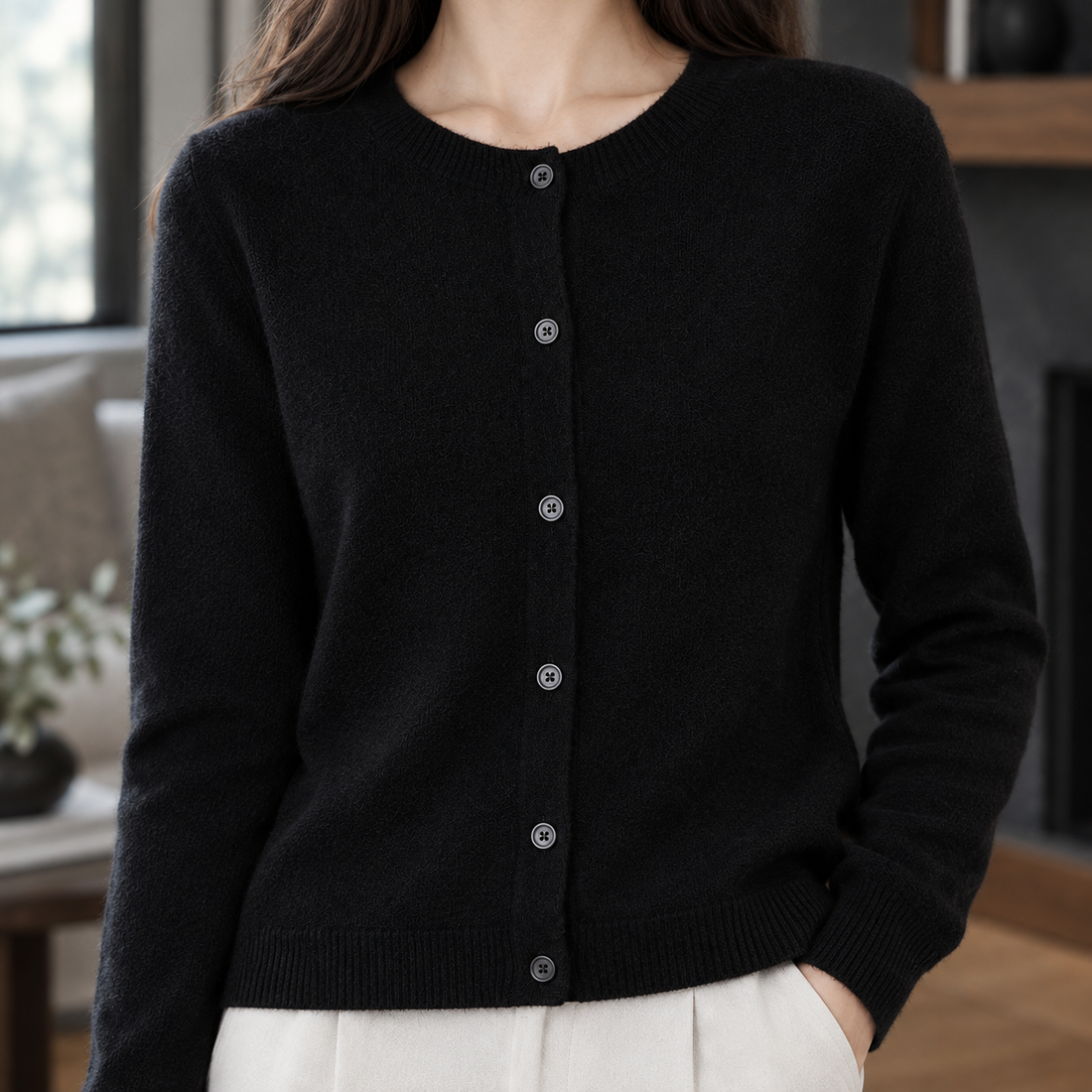 Michelle Round Neck Cardigan - Lead Product Detail