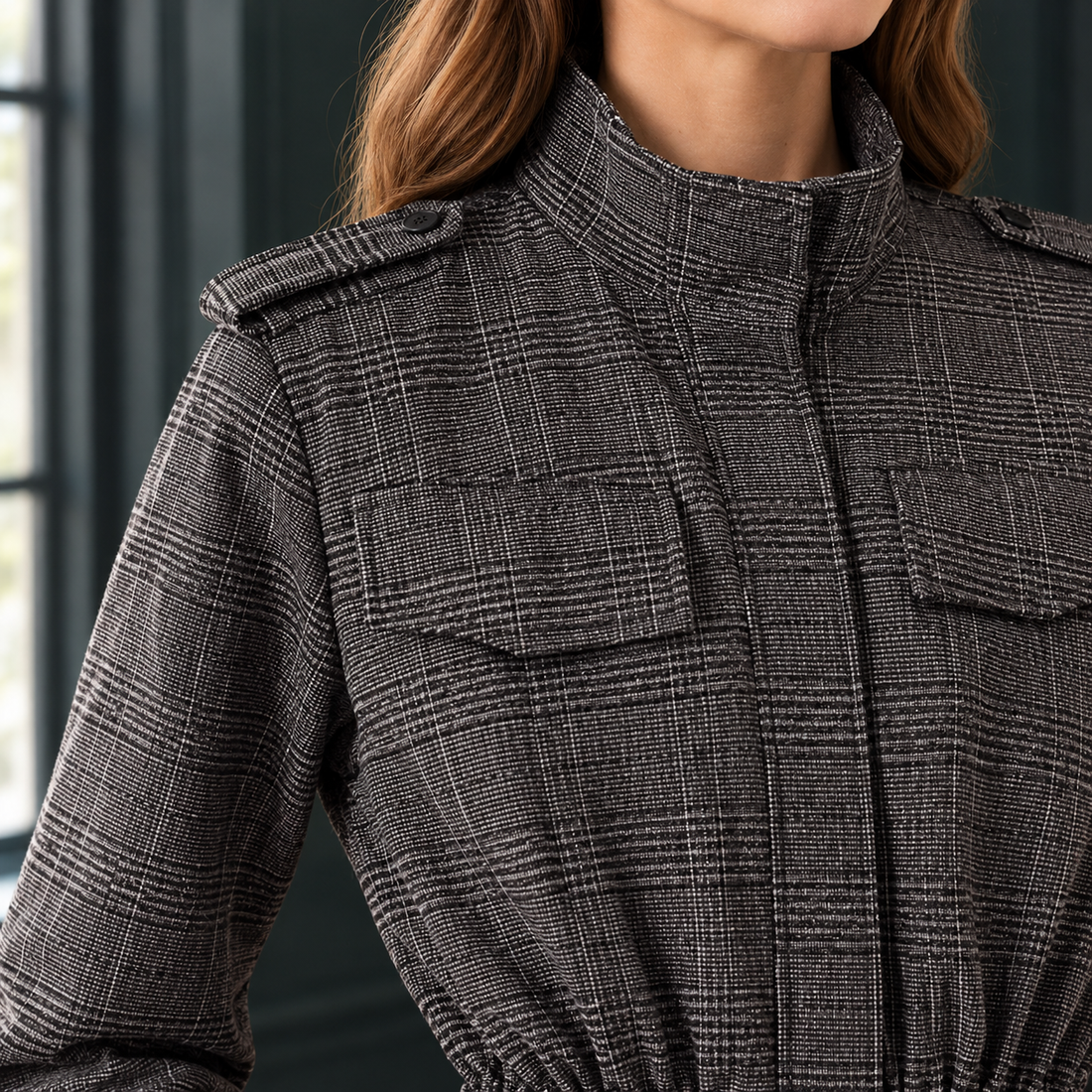 Junia-Louise Plaid Jacket - Lead Product Detail