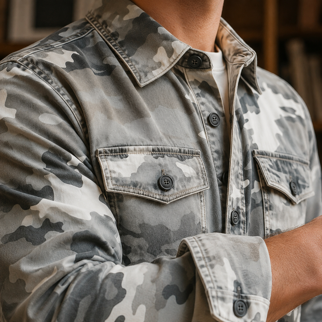 Kieran Camo Jacket - Lead Product Detail
