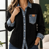Adrienne-Lane Cable Knit Overshirt - Lead Product Detail