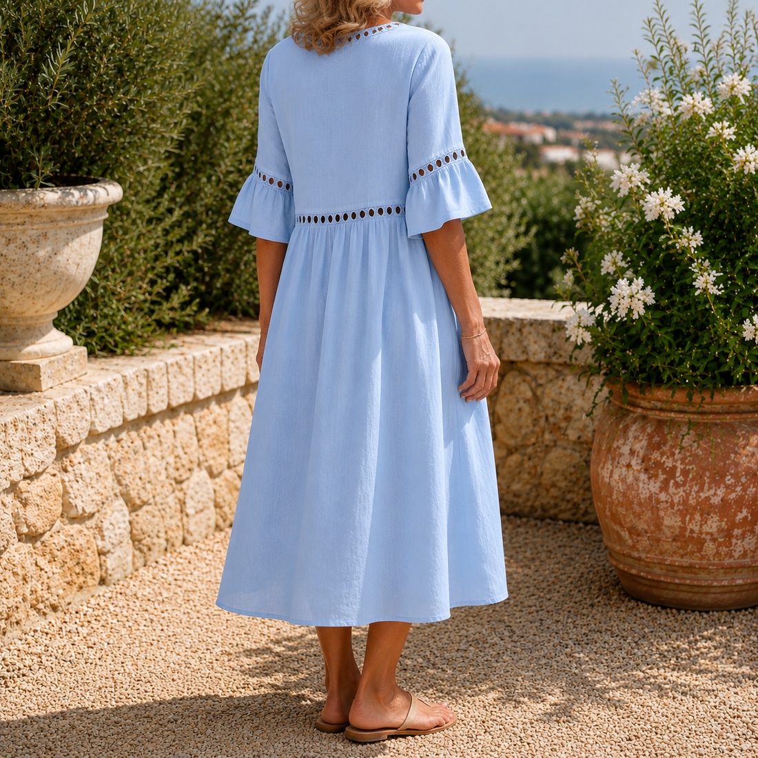 Estella-Rae Eyelet Midi Dress - Lead Alternate View
