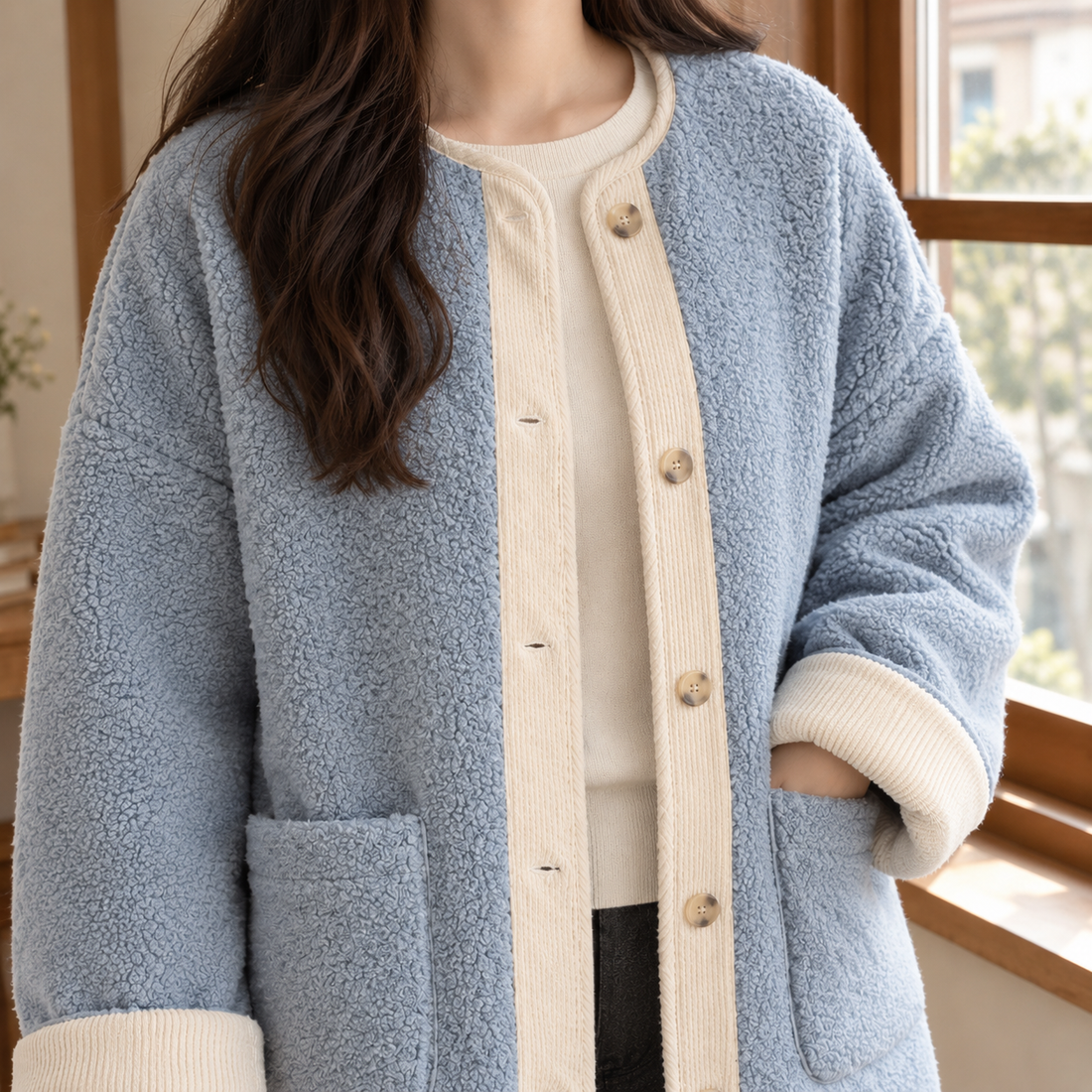 Ludovica Contrast Jacket - Lead Product Detail