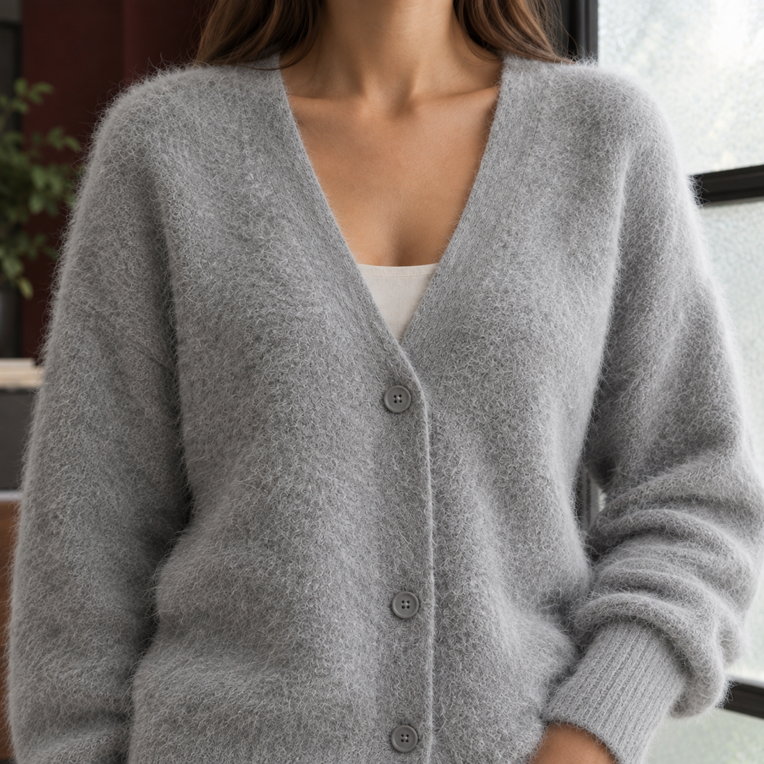 Zelie-Louise V-Neck Cardigan - Lead Product Detail