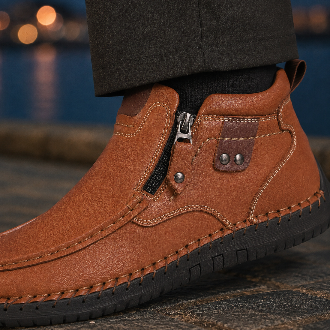 Toscano Zip Ankle Boots - Lead Product Detail