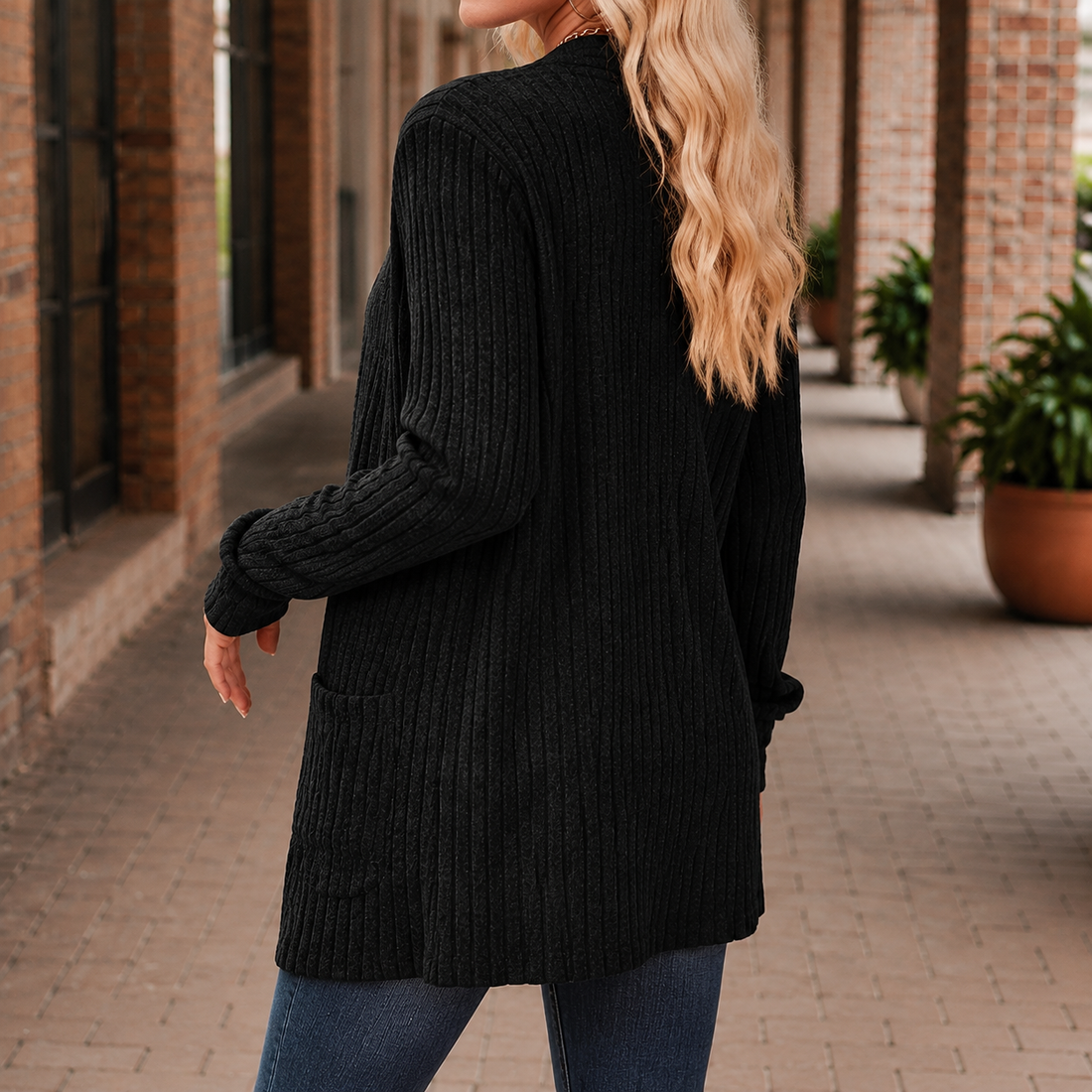 Grace-Kate Ribbed Cardigan - Lead Alternate View