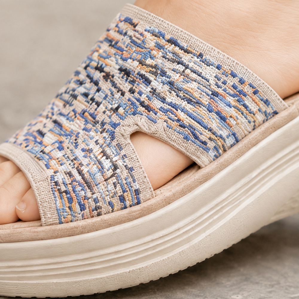 Abate Woven Wedge Sandals - Lead Product Detail