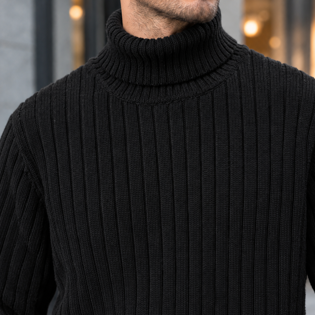 Matteo Ribbed Turtleneck Sweater - Lead Product Detail