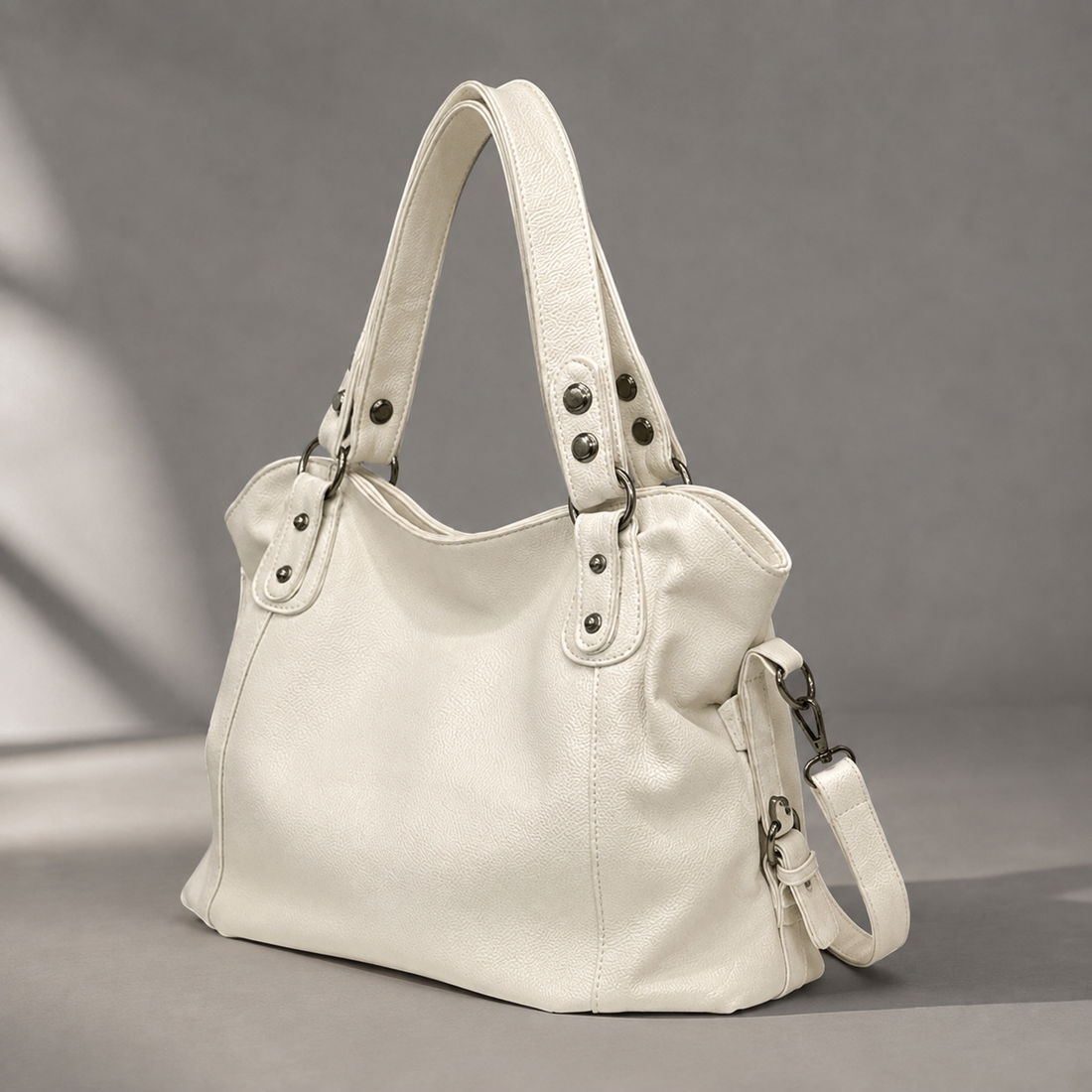 Marconi Rivet Hobo Bag - Lead Alternate View