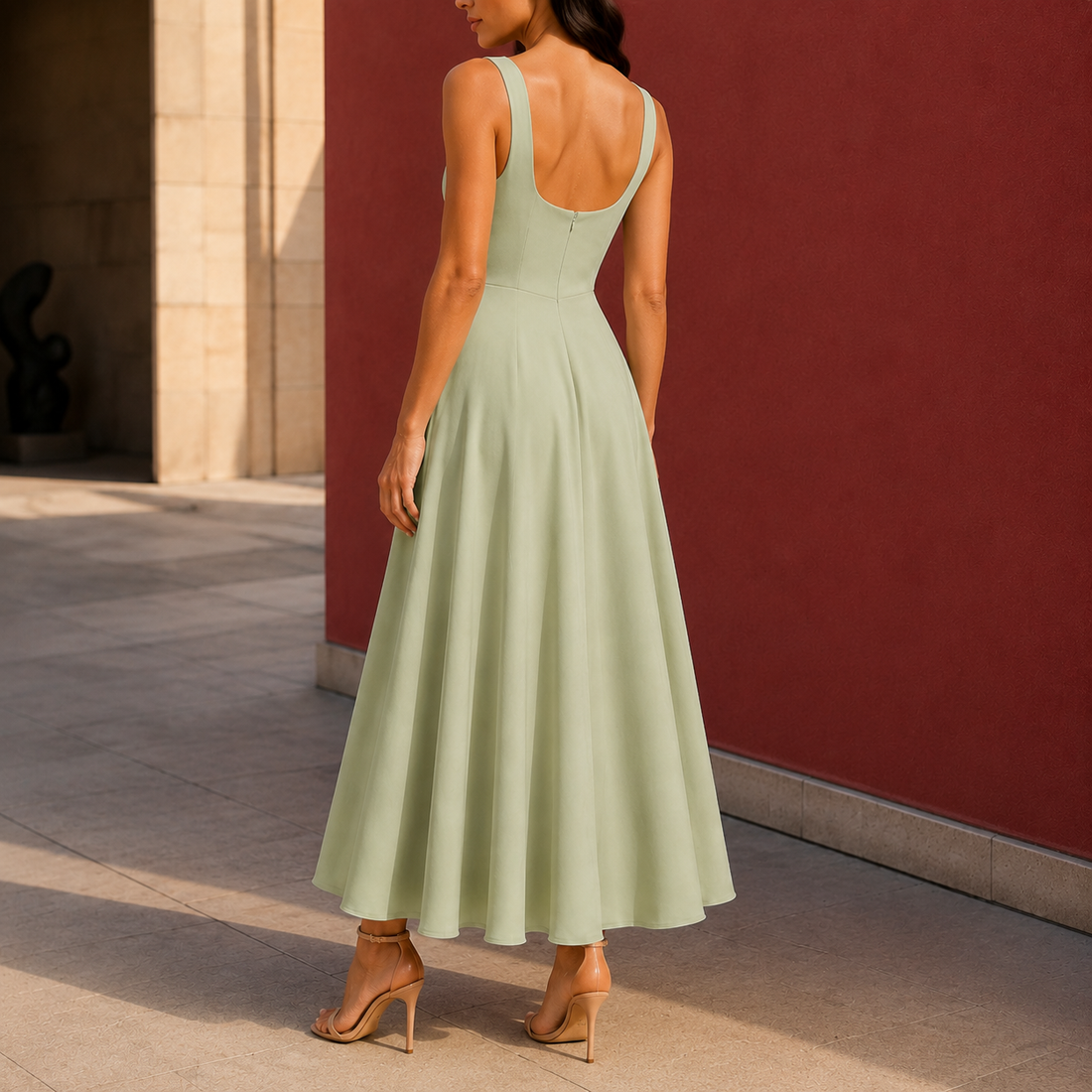 Winona-Rae Square Neck Dress - Lead Alternate View