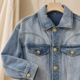 Lorelai-Belle Peplum Denim Jacket - Lead Product Detail
