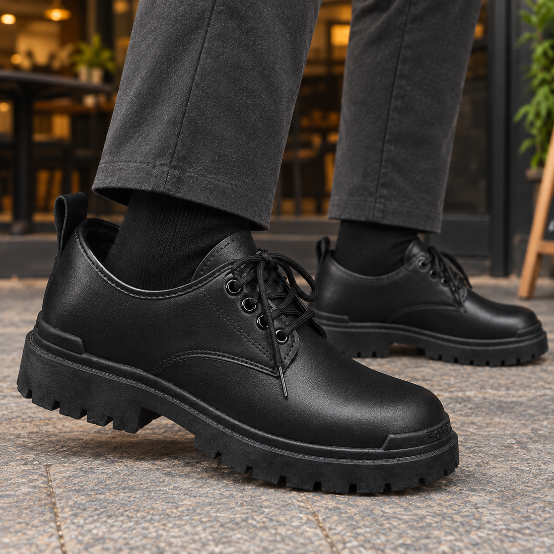 Peruzzi Chunky Derby Shoes - Lead Product Detail