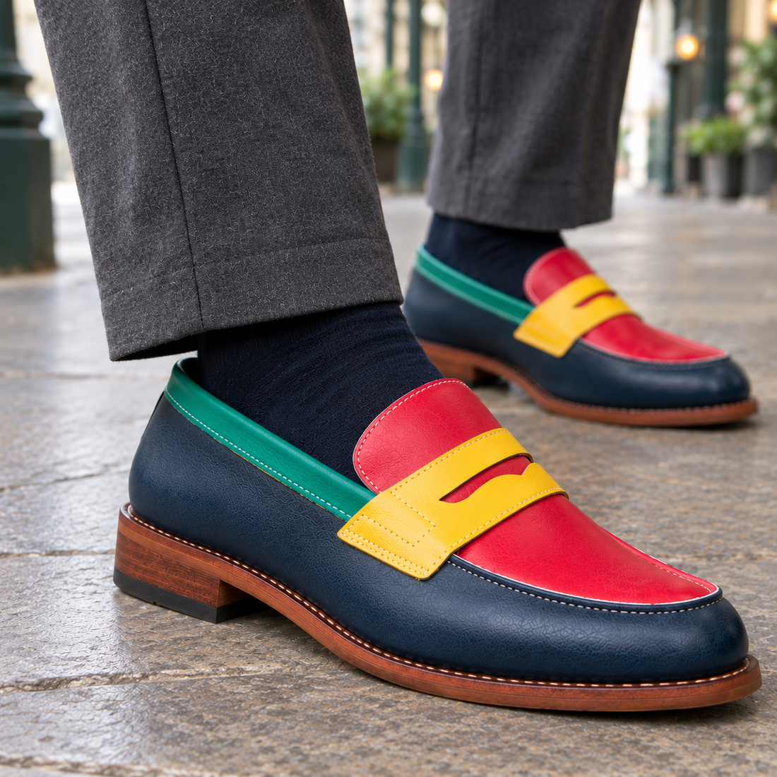 Cividale-Siena Colorblock Loafers - Lead Product Detail