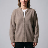Fenella Zip Cardigan - Mocha