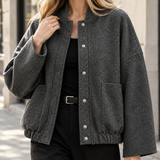 Chantal-Marie Relaxed Bomber Jacket - Lead Product Detail