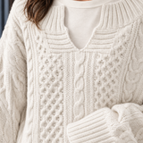 Fernanda-Pearl Cable Sweater - Lead Product Detail