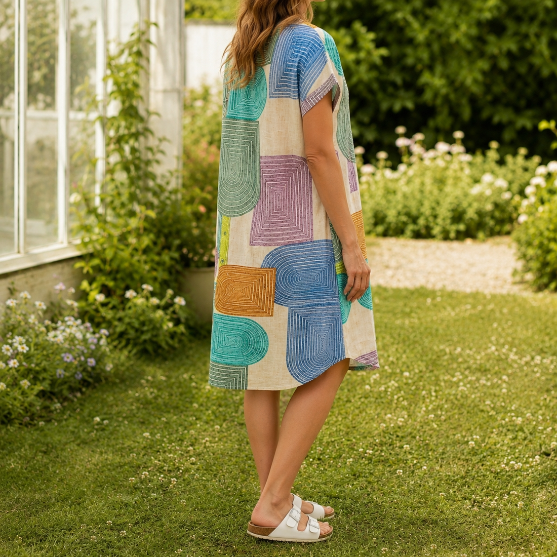 Aimee Geometric Shirt Dress - Lead Alternate View