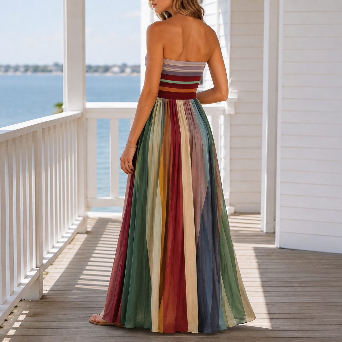 Petra Pleated Maxi Dress - Lead Alternate View