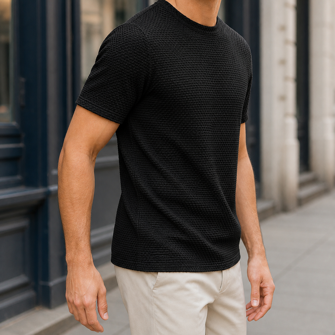 Caleb Textured T-Shirt - Lead Alternate View