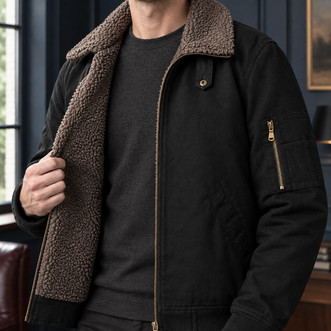 Marco Bomber Jacket - Lead Product Detail